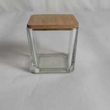 Square Glass Jar Bamboo Lid