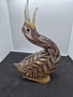 Vintage Murano? Glass Duck With Gold Flakes 10" Tall --- 1 Of 2