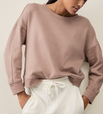 THE WHITE COMPANY Sweatshirt mit Nahtdetail Größe Large in Rosenknospe