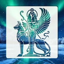 Egyptian Goddess  Anubis Stencil Reusable Winged Pharaoh Craft Template DIY Art