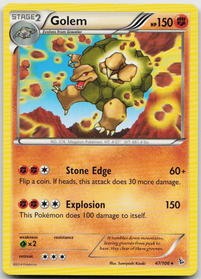 LP Golem 47/106 Rare Flashfire Pokemon