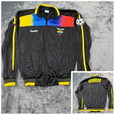 Ecuador Soccer Track Jacket Daytex Black Yellow F.E.F. National Team Mens Large