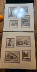 RARE Framed 8 Architectural Lithograph Williams Seward Travels Around The World