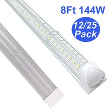 8FT LED Shop Lights Fixture Linkable Ceiling Lights For Garage Workshop 12/25PCS