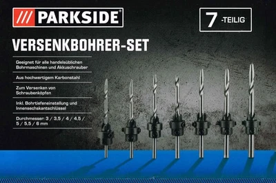 OWIM GMBH & CO. KG Parkside® Versenkbohrer-Set 7-teilig hochwertiger Karbonstahl Bohrer Neu