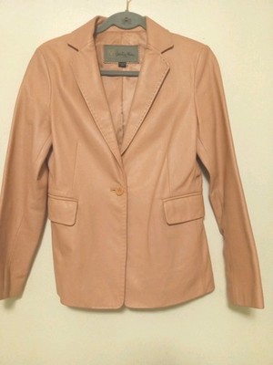 Valentino Rudy Women's Pink Lamb Leather Jacket Blazer Size S