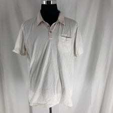 White striped calvin klein polo shirt