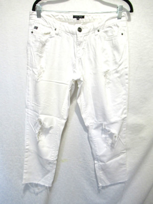 Dear John Denim Women's Size 28 White Distressed Boyfriend Jeans