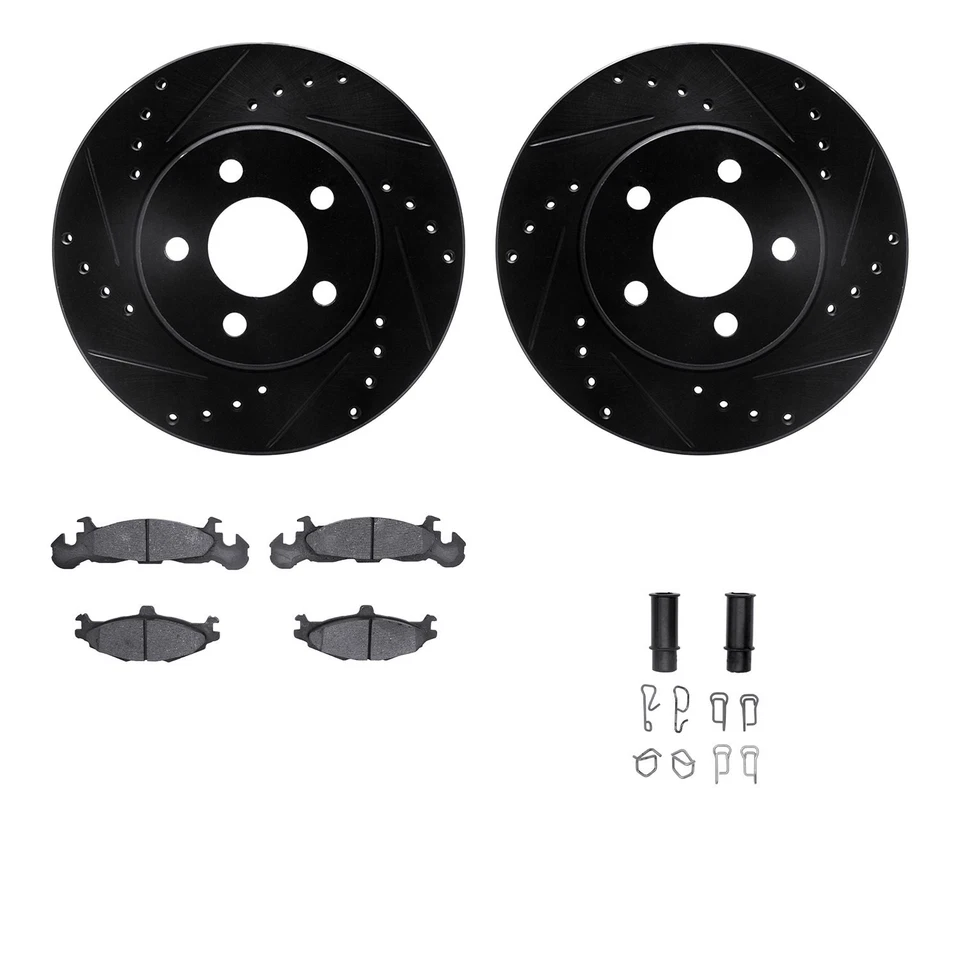 For Dodge Spirit 89 Brake Kit eLINE Series Drilled & Slotted Front Brake Kit w Foto 2 de 4