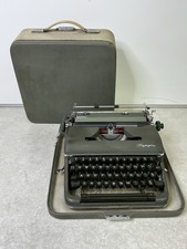 Vintage Olympia SM3 DeLuxe Typewriter with Hard Case Green with Black Keys