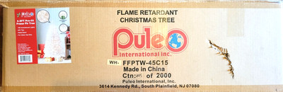 Puleo International 4.5 Foot Pre-Lit Fraser Fir Artificial Christmas Tree WHITE