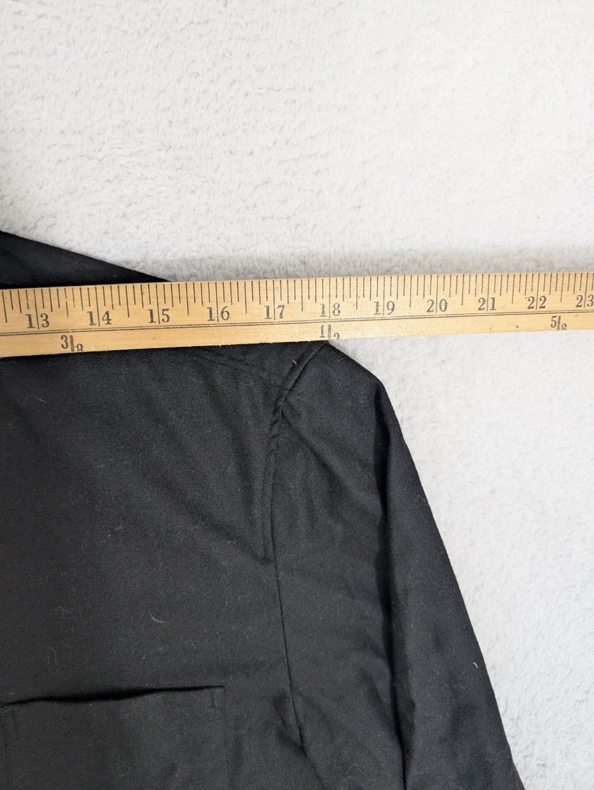 Frame Men's M Solid Black Button Down Wool Stretc… - image 6