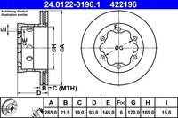 2 X Bremsscheibe ATE 24.0122-0196.1 FüR Mercedes-Benz VW