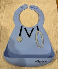 Otterlove Silicone Baby Bib, Wide Food Catching Pocket