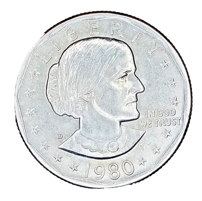 Susan B Anthony bank roll light circulated 1980 D Wide Rim very nice coins