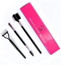3 Pcs Eye Grooming Set Duo EyeBrow Eyelash Brush, Spoolie, Comb - 3x boxes 9x Pc