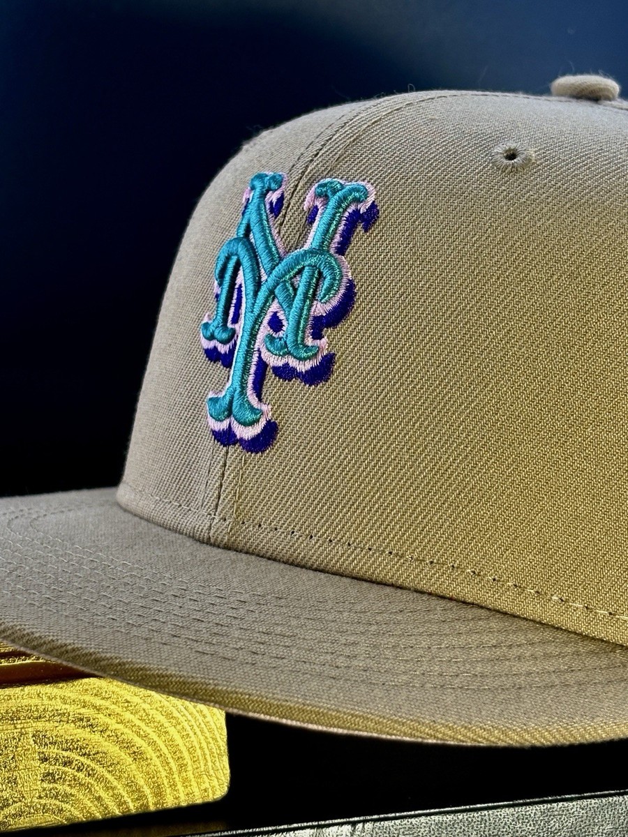 New York Mets New Era 7 1/4 Hat Club Sandstorm 59FIFTY Tan Pink UV