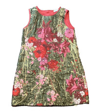Dolce & Gabbana Girls Burgundy/Red/Pink/Gold/Black Floral Sleeveless Dress 4T