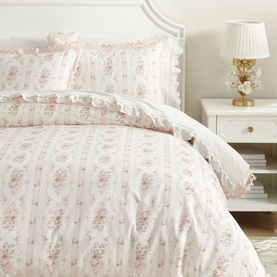 Potterybarn LoveShackFancy Duvet Cover Blush Twin/Twin XL & 2Standard Sham