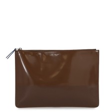 CELINE Clutch Bag Leather Brown