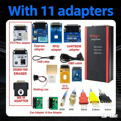 11 Adapters：Iprog Pro Full V89 with Support Eeprom IMMO/KM/Radio Reset Dashboard