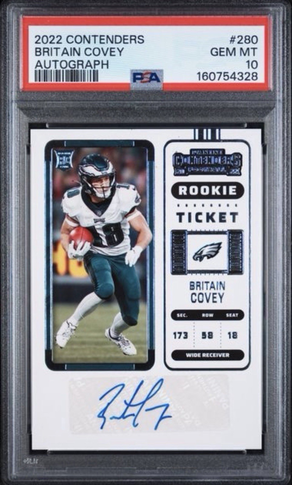 BRITAIN COVEY ROOKIE AUTO PSA 10 2022 CONTENDERS NFL #280 view 1