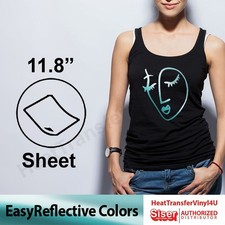 Siser EasyReflective Colors 12"x 12" Sheet Iron On HTV For T-Shirt: Shiny vinyl