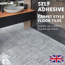 Carpet Effect Vinyl Floor Tiles Self-Adhesive 30x30cm - Peel & Stick Floor Tiles