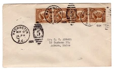 #605 Harding 1.5c Coil 1924 First Day Cover -  Line Strip of 4
