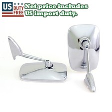 Chrome Pair Fender Door Mirrors New 2 Pieces Fit For Datsun 240z 260z 280z 280zx