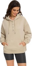 Womens Oversized Hoodies Fleece Sweatshirts Long Sleeve Sweaters Pullover LG