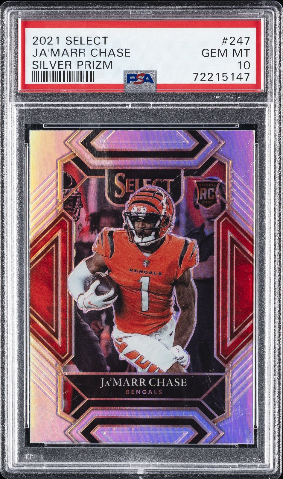 2021 PANINI SELECT SILVER PRIZM #247 JA'MARR CHASE PSA 10