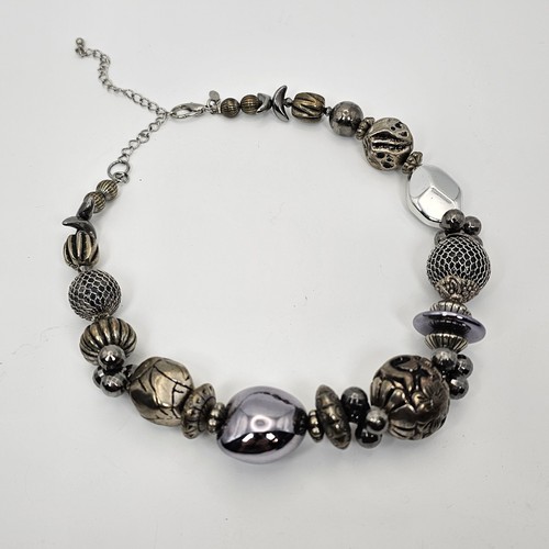 Premier Designs Style Mixed Metal Chunky Statement Necklace Signed