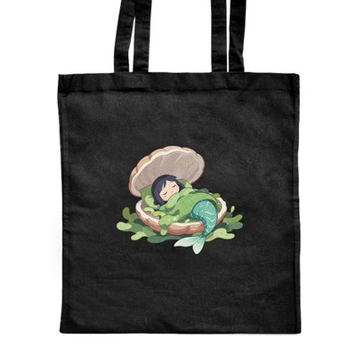 Shopper-Tasche ''Mermaid Sleeping in a Clam Shell'' klassisch schwarz (ZB00031128)