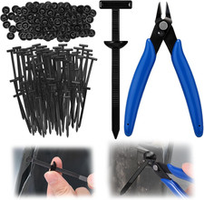 150 Pcs Nylon Universal Cable Tie Buckle with Wire Cutter,Multipurpose Self Lock