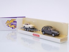 Wiking 0097 40 # Volkswagen Touareg teso con Trabant 601 S 1:87 RARO da 4,99 €