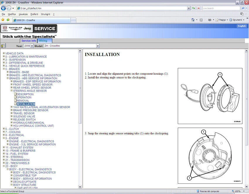 Chrysler Crossfire (ZH) 2004-2007 manuale officina per tutti i sistemi Win/Mac - Immagine 4 di 4