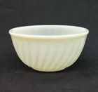 Vintage Fire King Oven Ware 7" White/Plain Luster Swirl Mixing Bowl Made In USA