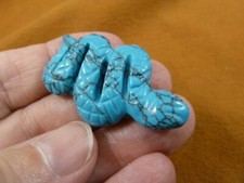 (Y-SNAK-FL-574) blue Howlite SNAKE SIDEWINDER carving FIGURINE GEMSTONE reptiles