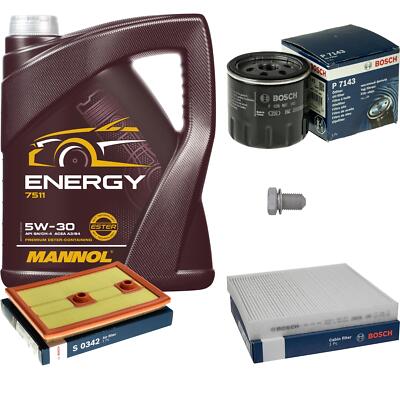 BOSCH inspektionspaket 5 L MANNOL 5W-30 Energy für VW Golf Sportsvan 1.2 TSI