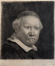 REMBRANDT VAN RIJN Lieven Willemsz van Coppenol Original Etching State 10/11