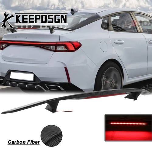 For Kia Rio CARBON FIBER 52'' Rear Trunk Spoiler Wing LED Brake Light ...