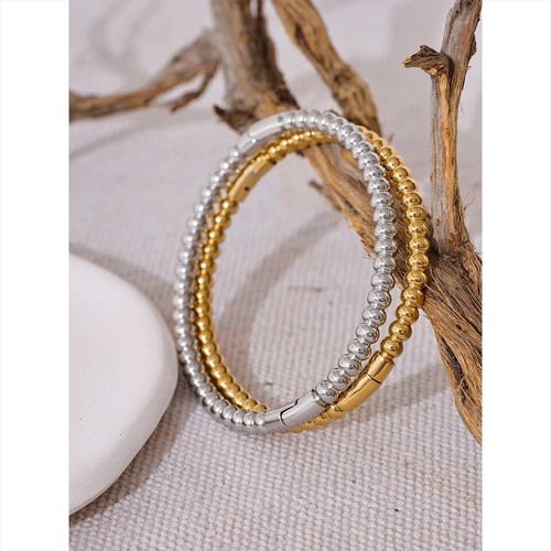 Bracelet for Women 18k Yellow Gold Plated Stainless Steel Silver Healing Jewelry - Picture 1 of 17