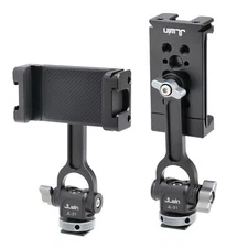360° Rotation Metal Phone Clamp Tripod Mount Adapter with 2 Cold Shoe &Arca Port