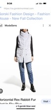 Gorski Genuine Woman Rex Rabbit Sky Blue Vest M Nwt