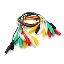 10Pcs Double-ended Wire Crocodile Alligator Clips Test Leads Jumper Cable NEW