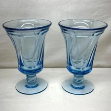 2 Fostoria Jamestown Light Blue Iced Tea Footed Tumblers Glasses 6 1/8"