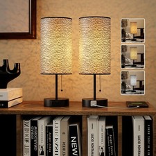 Table Lamp for Bedroom,Nightstand Lamp for Bedside with AC Outlets,Adjustable...