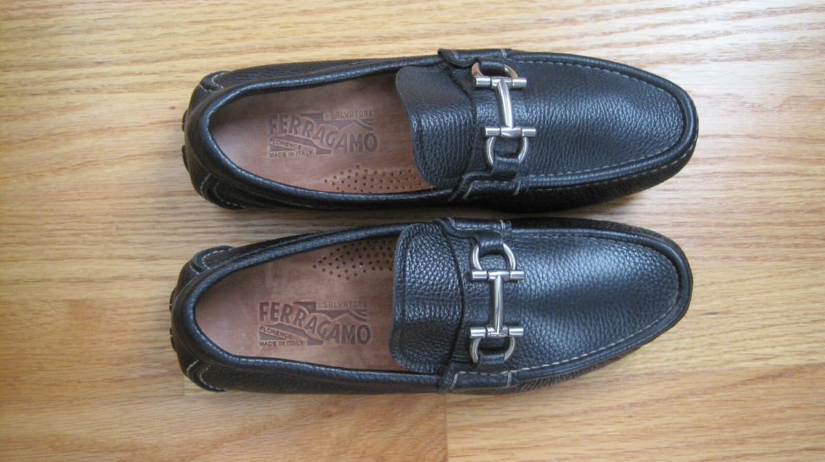 Salvatore Ferragamo Daverio Loafers SALVATORE FERRAGAMO Daverio Black Pebbled Leather Men  main image 3