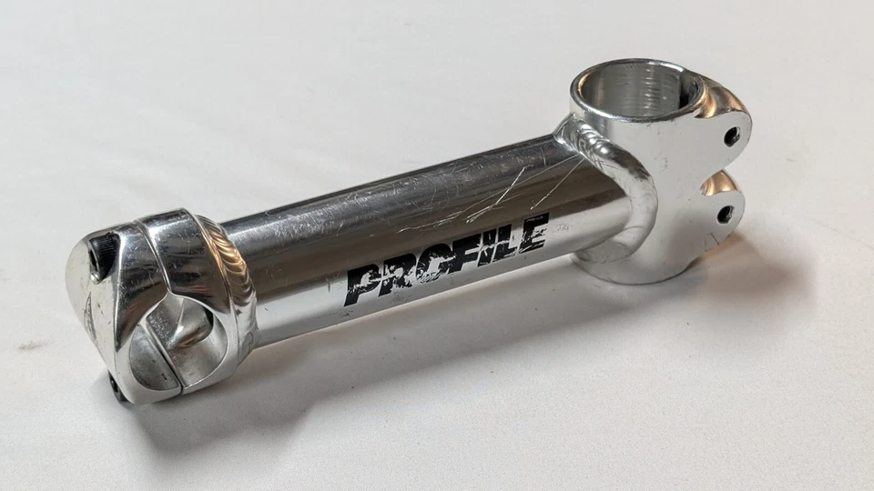 Vintage Profile Stem Neck 130mm 25.4mm Rise Riser Retro Silver MTB Mountain Bike - Image 2 of 4